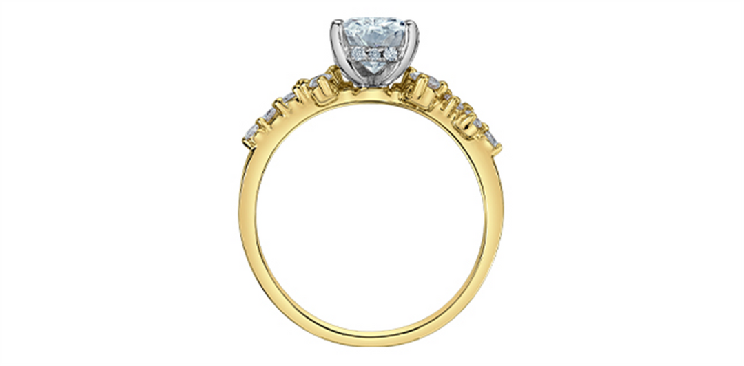 14K Yellow & White Gold Modern Radiant Lab Diamond Engagement Ring
Ce