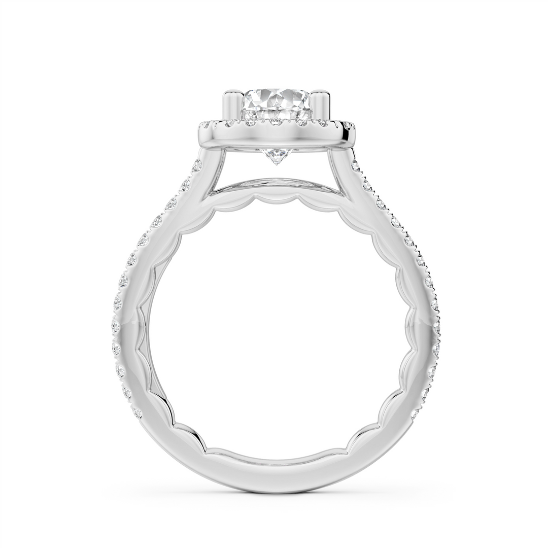 White Gold Halo Diamond Engagement Ring Semi-Mount
Fits Centre: 2.00c