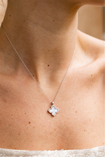 Load image into Gallery viewer, White Sterling Silver Clover Polished Pendant Necklace

PENDANT
Sto
