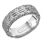 Load image into Gallery viewer, Men's White Gold Carved Band with Polished Finish