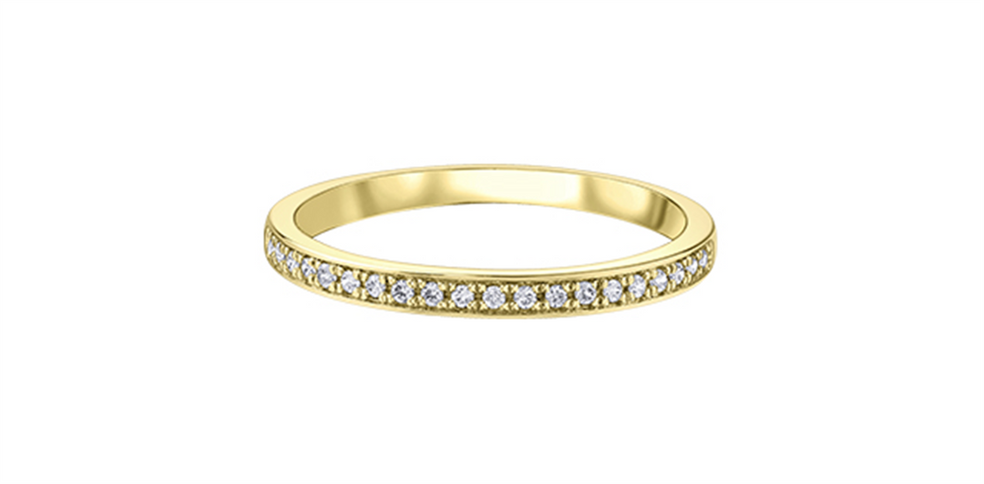 Lady's 10K Yellow Gold Bead Set Diamonds Band
Diamond Shape: Round