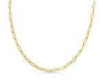 Load image into Gallery viewer, 10K Yellow Gold Hollow Paperclip Chain 
Length: 18&quot;
Width: 3.9mm
Fi
