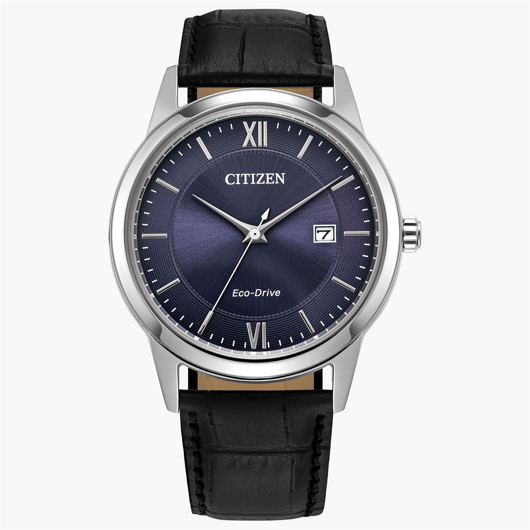 CITIZEN Men's Stainless Steel Eco-Drive Dress Watch with Blue Dial