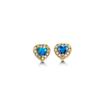 Load image into Gallery viewer, Kid&#39;s 14K Yellow Gold Heart Stud Earrings
Collection: Lovies
