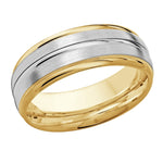 Load image into Gallery viewer, Men&#39;s 10K Yellow &amp; White Gold Domed Band with Satin Finish
