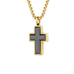 Load image into Gallery viewer, Polished Gold Stainless Steel Cross Necklace
