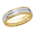 Load image into Gallery viewer, Men&#39;s 10K Yellow &amp; White Gold Domed Band with Satin Finish
