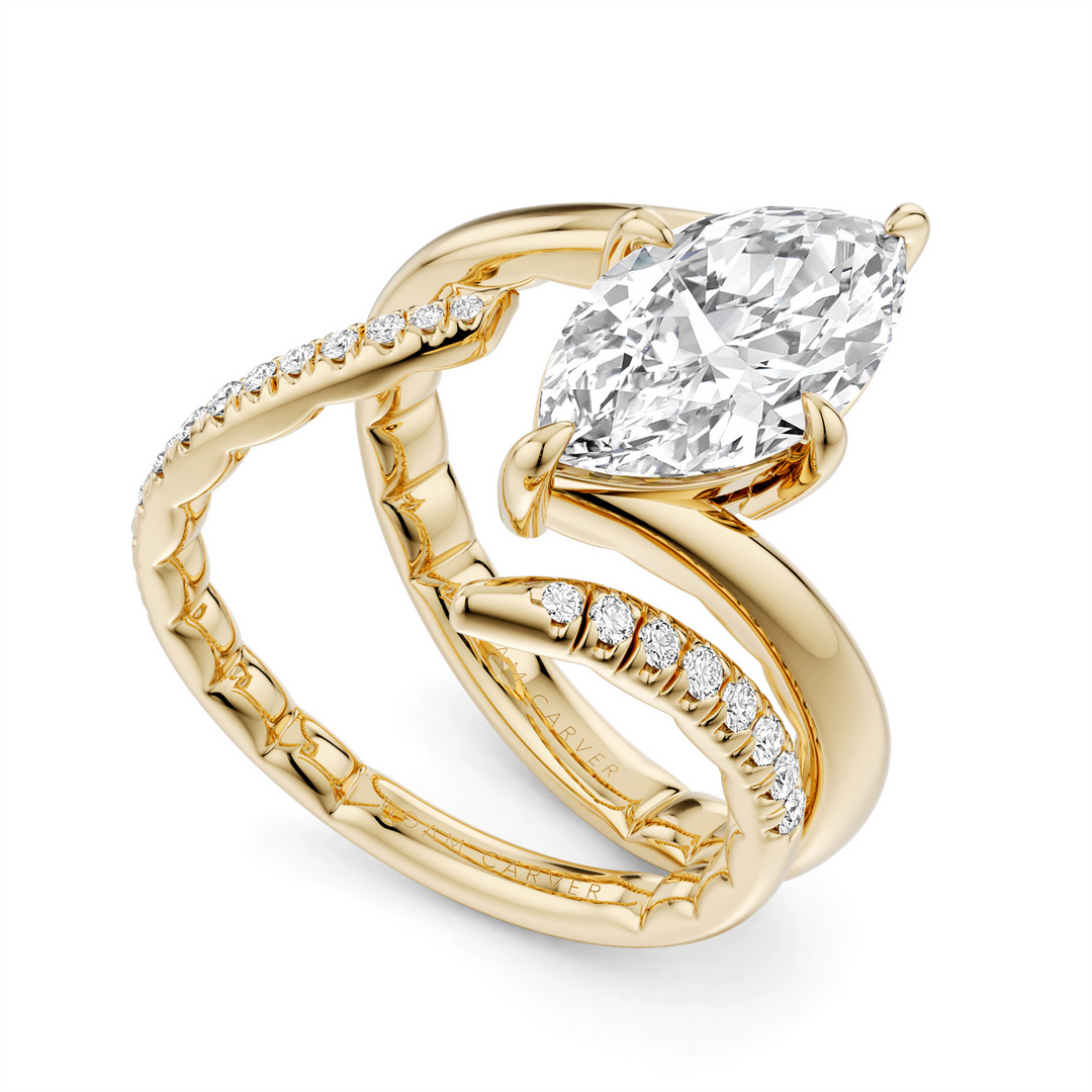 Yellow Gold Solitaire Diamond Engagement Ring Semi-Mount
Fits Centre: