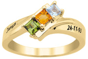 Personalized White Gold Single Row Daughter's Pride Ring with Name & Birth Date Engraved 
Number of stones available: 3