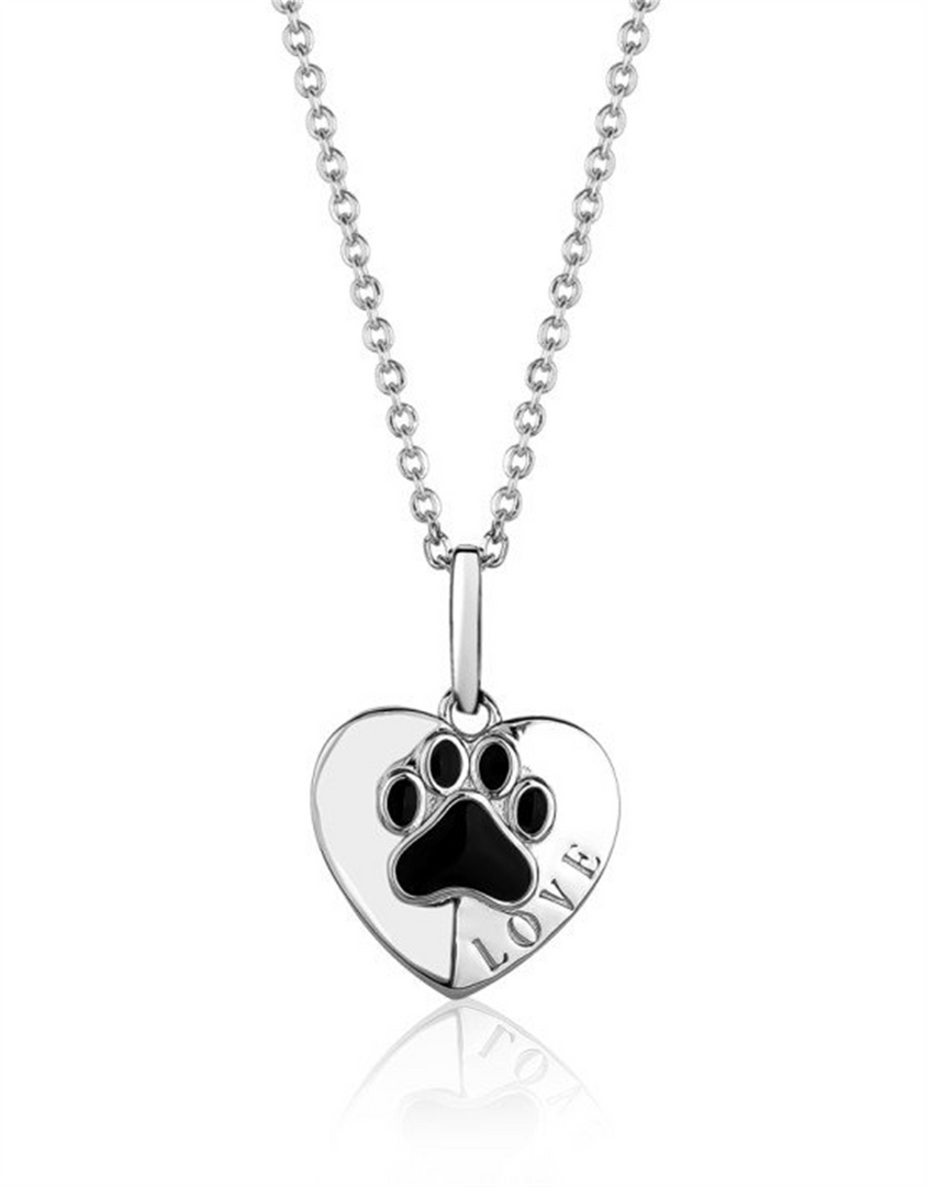 Sterling Silver White Dog Paw Heart Polished Pendant Necklace

PENDA