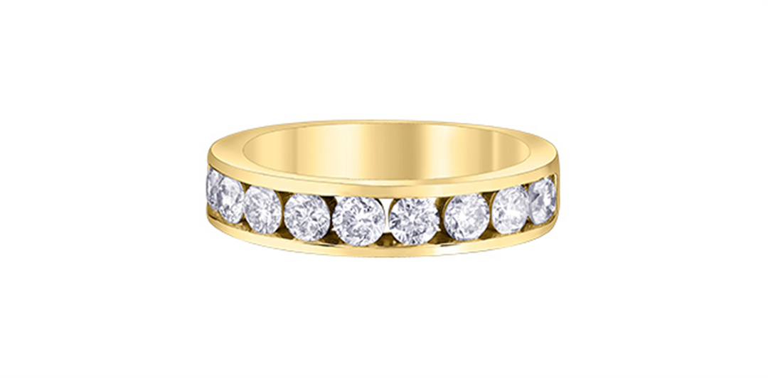 Lady's 14K Yellow Gold Channel Set Lab Diamonds Band
Diamond Shape: Round