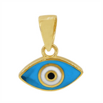 Load image into Gallery viewer, 10K Yellow Gold Enamelled Evil Eye Pendant 
 
Length: 13mm
Width: 1