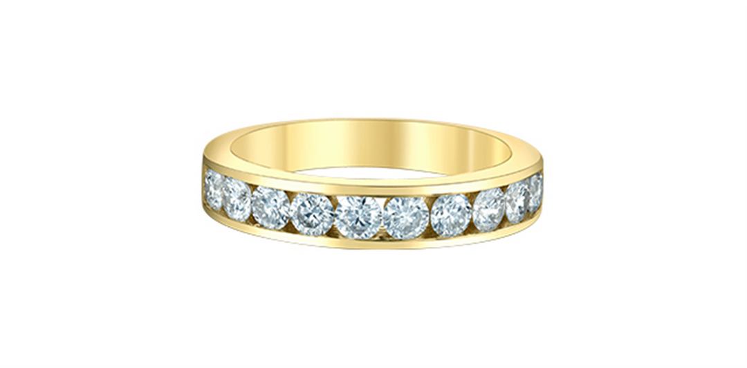 Lady's 14K Yellow Gold Channel Set Lab Diamonds Band
Diamond Shape: Round