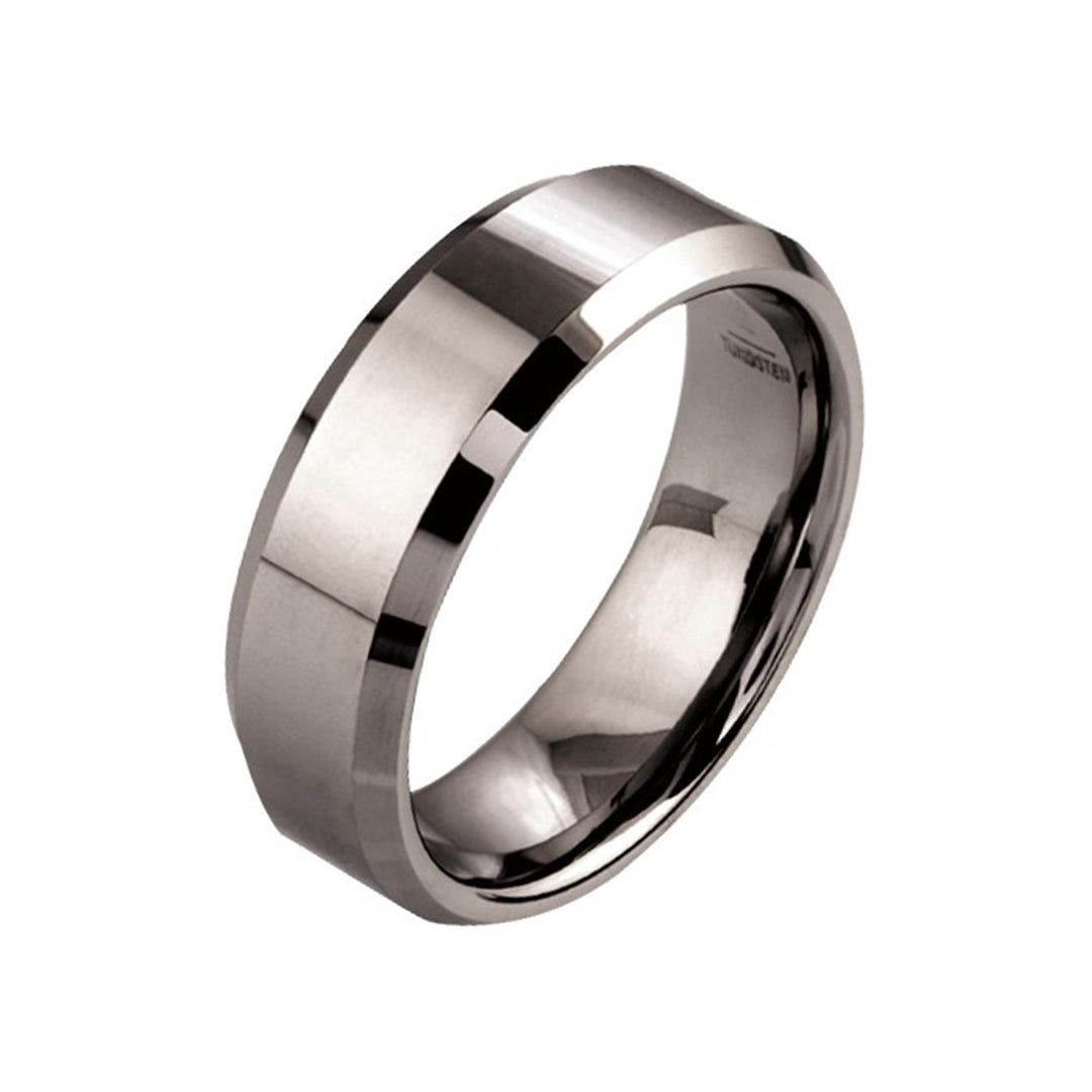 Tungsten Polished Bevel Band Band 
Width: 7mm