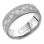 Load image into Gallery viewer, Men's White Gold Beaded Diamond Band
