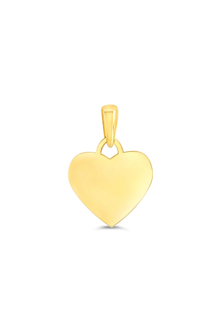 10K Yellow Gold Polished Heart Pendant 
 
Length: 16mm
Width: 12mm