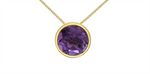 Load image into Gallery viewer, 10K Yellow Gold Round Polished Amethyst Pendant Necklace

PENDANT
P
