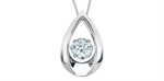 Load image into Gallery viewer, 10K White Gold Lab Diamond Teardrop Dancing Stone Pendant Necklace
