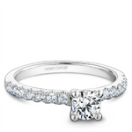 Load image into Gallery viewer, 14K White Gold Side Stones Round Diamond Engagement Ring
