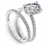 Load image into Gallery viewer, 14K White Gold Side Stones Diamond Engagement Ring Semi-Mount
Fits Ce