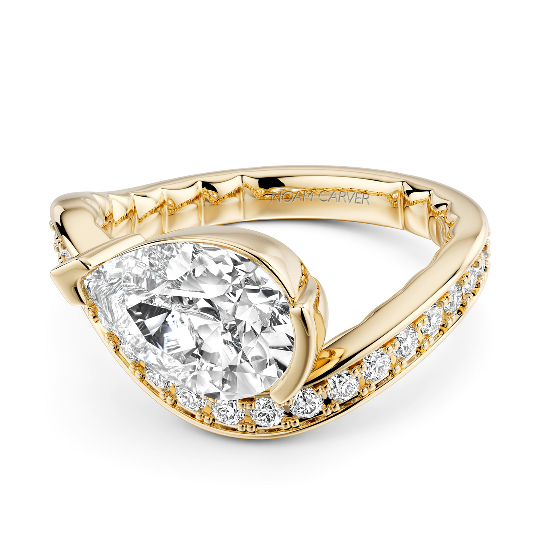 Yellow Gold Unique Diamond Engagement Ring Semi-Mount
Fits Centre: 2.