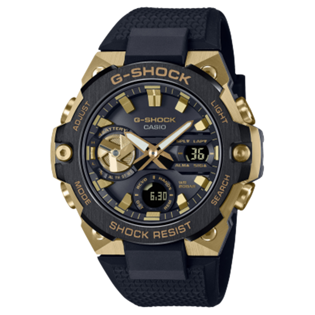 GSHOCK Men's Resin/Stainless Steel Solar Sport Watch with Black Dial