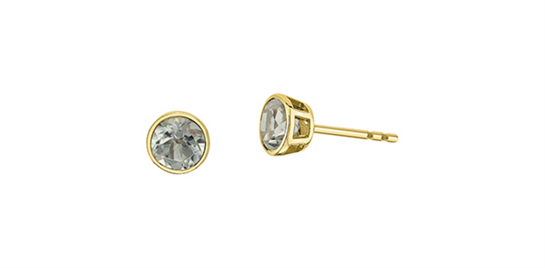 10K Yellow Gold Round White Topazes Stud Earrings
Primary Stone: Roun