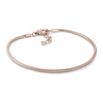 Load image into Gallery viewer, Rose Stainless Steel Snake Anklet 
Length: 9&quot; + 1&quot;
Width: 2.6mm
Fin
