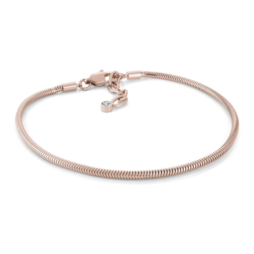 Rose Stainless Steel Snake Anklet 
Length: 9" + 1"
Width: 2.6mm
Fin