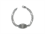 Load image into Gallery viewer, Sterling Silver Medical Figaro Bracelet 
Top Width: 5.7mm
Length: 8&quot;
