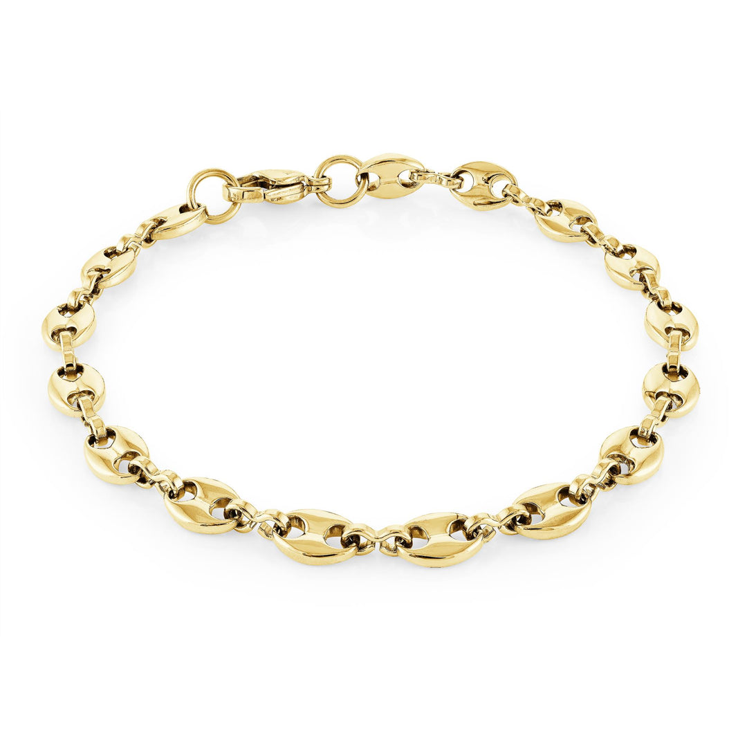 Gold Stainless Steel Gucci Bracelet 
Length: 7.25"
Width: 5.4mm
Fin