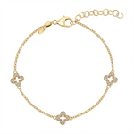 Load image into Gallery viewer, Yellow Gold Vermeil Sterling Silver Open Clover Open Link Bracelet 
T