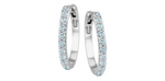 Load image into Gallery viewer, 14K White Gold Lab Diamonds Large Hoop Earrings