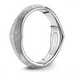 Load image into Gallery viewer, Men's White Gold Ridged Band with Diamond Brushed Finish 
Top Width: