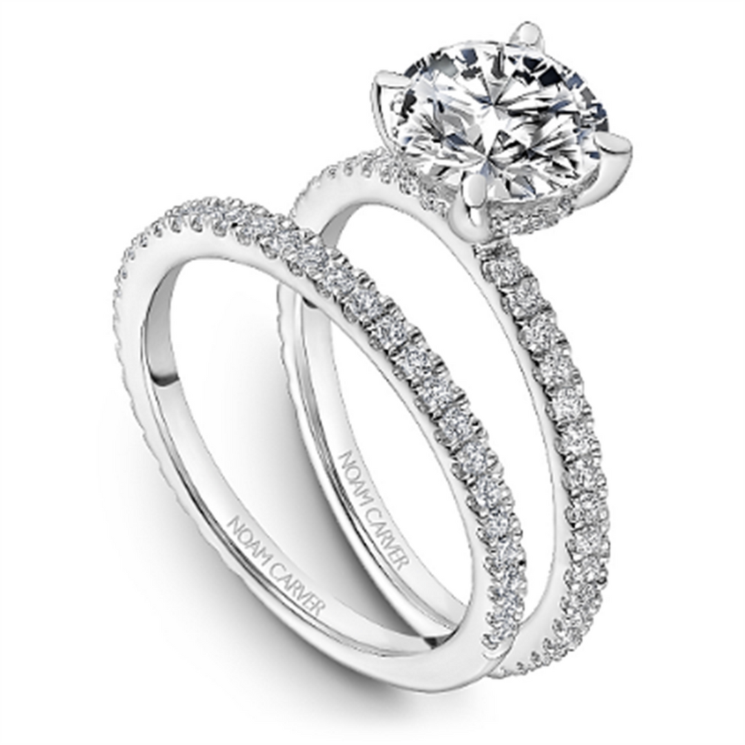 White Gold Side Stones Diamond Semi-Mount