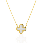 Load image into Gallery viewer, 10K Yellow Gold Clover Mother Of Pearl Pendant Necklace

PENDANT
Pr