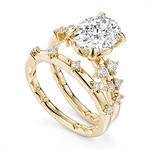 Load image into Gallery viewer, 14K Yellow Gold Side Stones Diamond Engagement Ring Semi-Mount
Fits C