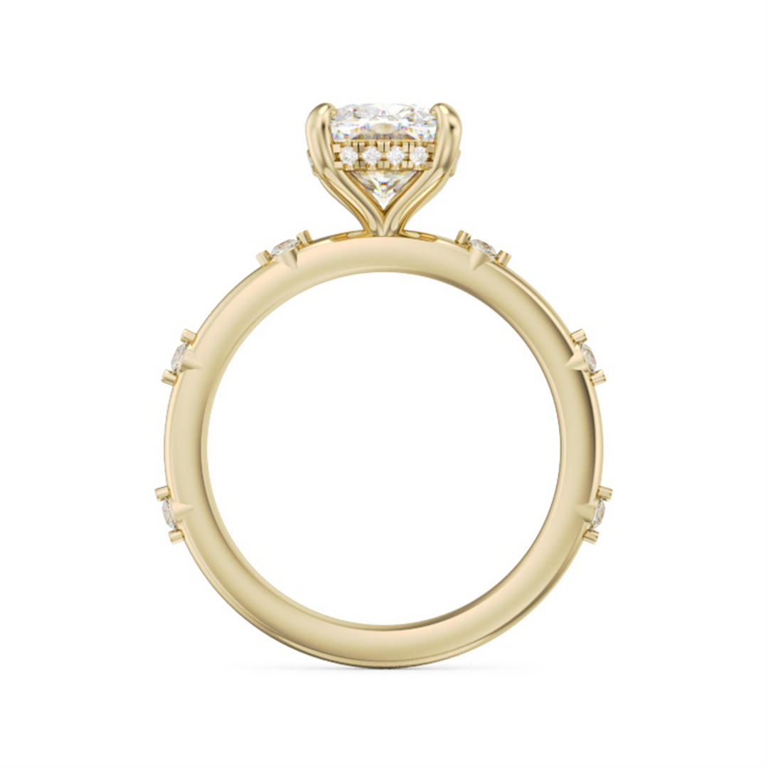 Yellow Gold Modern Diamond Engagement Ring Semi-Mount
Fits Centre: 2.