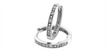 Load image into Gallery viewer, 10K White Gold Diamonds Small Hoop Earrings
