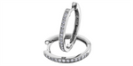 Load image into Gallery viewer, 10K White Gold Diamonds Small Hoop Earrings
