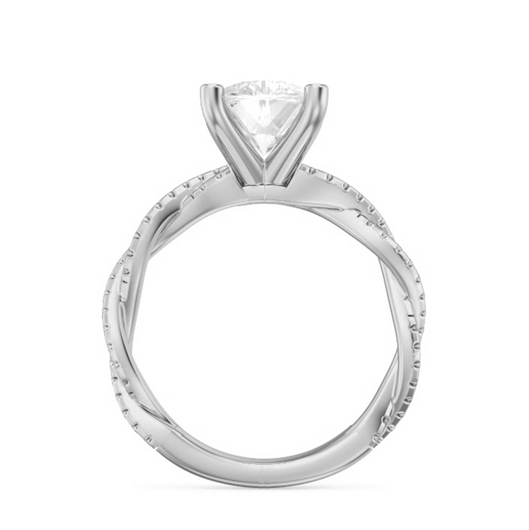 White Gold Intertwined Diamond Engagement Ring Semi-Mount
Fits Centre