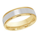 Load image into Gallery viewer, Men&#39;s 10K Yellow &amp; White Gold Flat with Milgrain Band with Satin Finish
