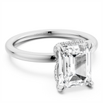 Load image into Gallery viewer, White Gold Hidden Halo Diamond Engagement Ring Semi-Mount
Fits Centre