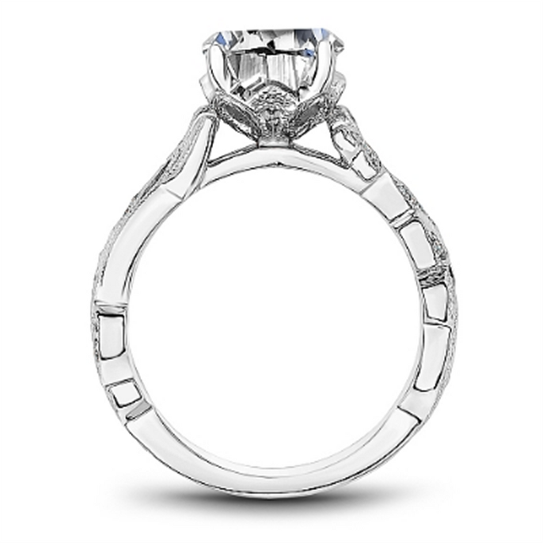 White Gold Floral Diamond Semi-Mount