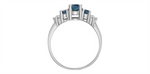 Load image into Gallery viewer, 10K White Gold 3 Stone Sapphires and Diamonds and Sapphires Ring
Prim
