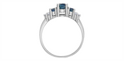 10K White Gold 3 Stone Sapphires and Diamonds and Sapphires Ring
Prim