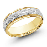 Load image into Gallery viewer, Men&#39;s 10K Yellow &amp; White Gold Domed Band with Diamond Cut Finish
