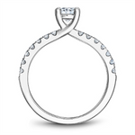 Load image into Gallery viewer, 14K White Gold Side Stones Round Diamond Engagement Ring
