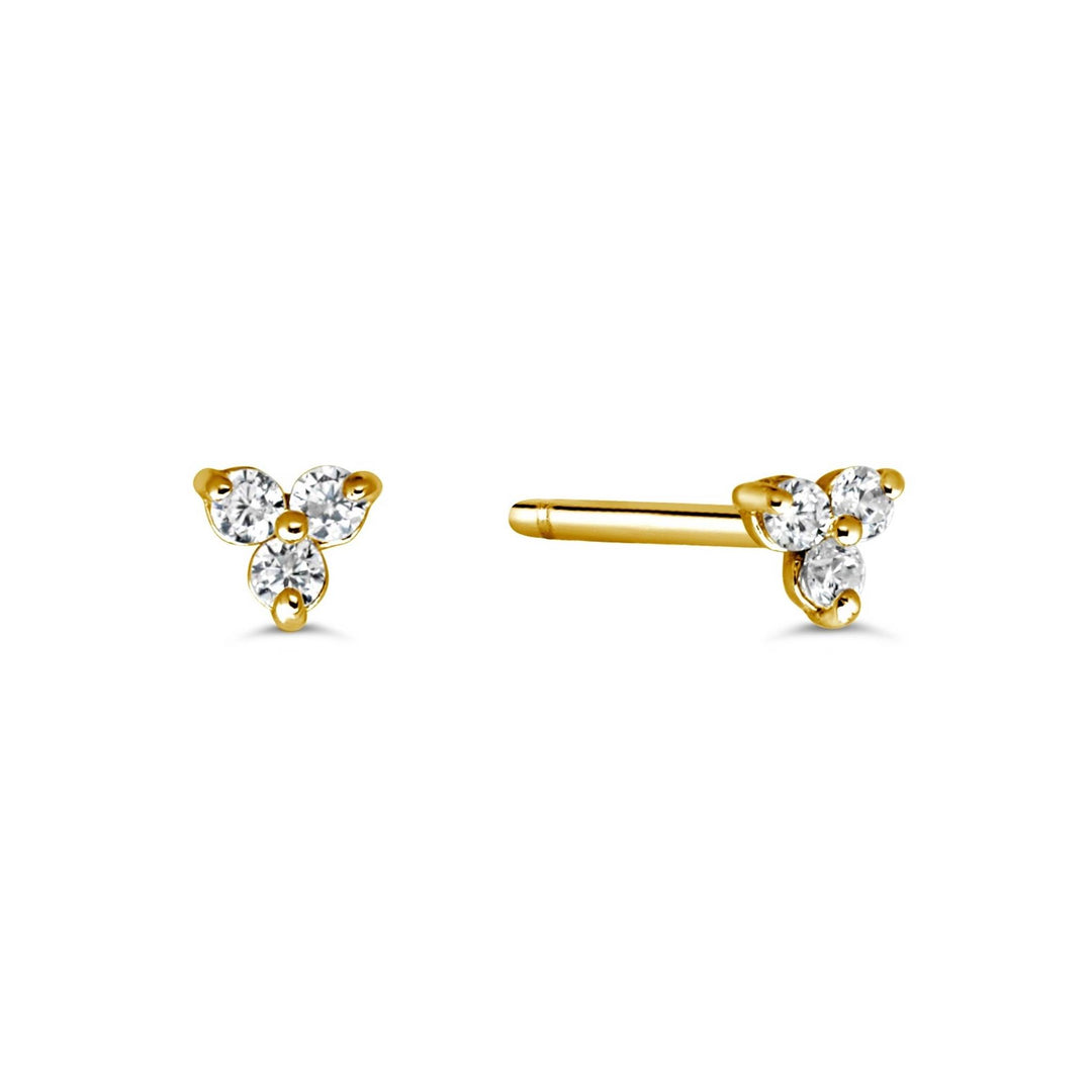 14K Yellow Gold Petals Nose Stud with Cubic Zirconia 
Collection: Sparkles