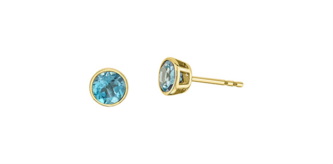 10K Yellow Gold Round Blue Topazes Stud Earrings
Primary Stone: Round